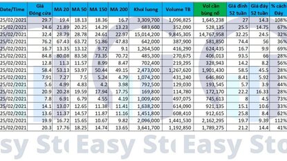 Danh sách Cổ phiếu cho tín hiệu mua 25/02/2021