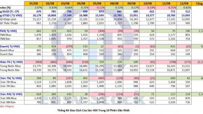 10 phiên giao dịch đầu tháng 8/2022: Nước ngoài tự doanh mua ròng, Cá nhân bán ròng